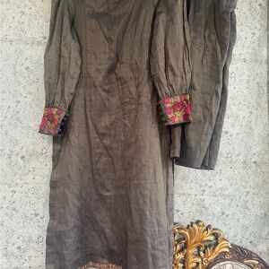 Pakistani Indian Elegant Dress with Embroidered Cuffs